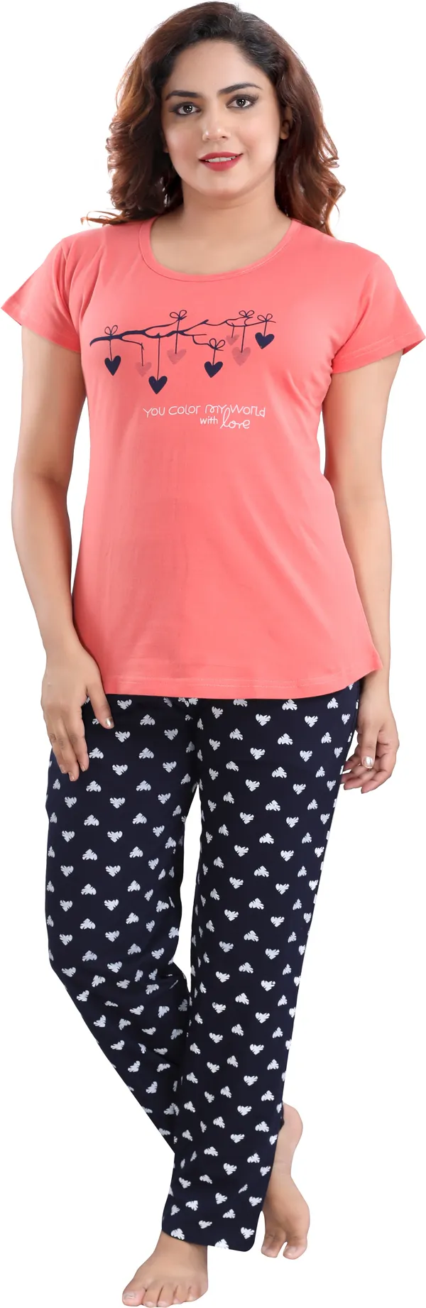 Pink_Cotton_Blend_Printed_Top_&_Pyjama_Set_For_Women