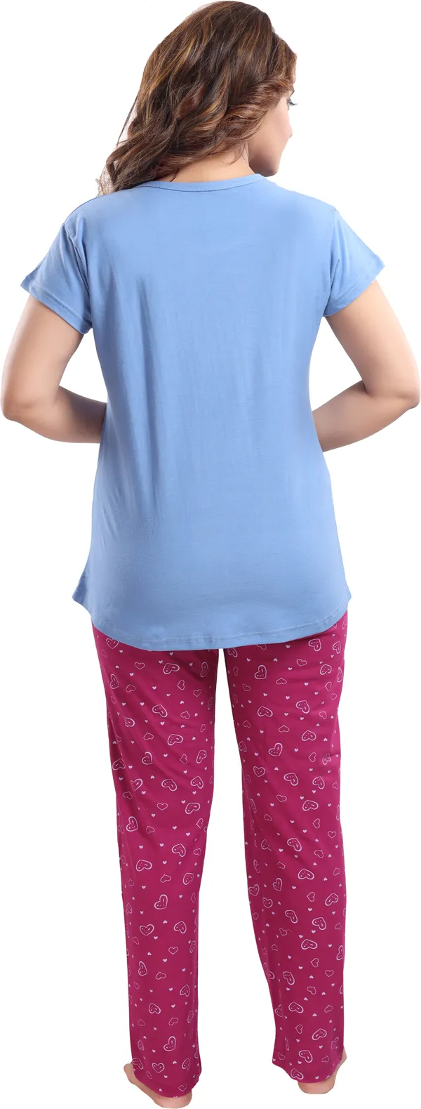 Light_Blue_&_Purple_Cotton_Blend_Printed_Top_&_Pyjama_Set_For_Women
