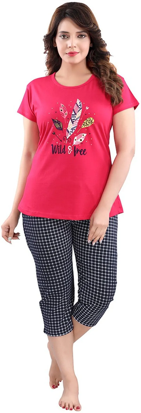 Pink_Cotton_Blend_Printed_Top_&_Pyjama_Set_For_Women