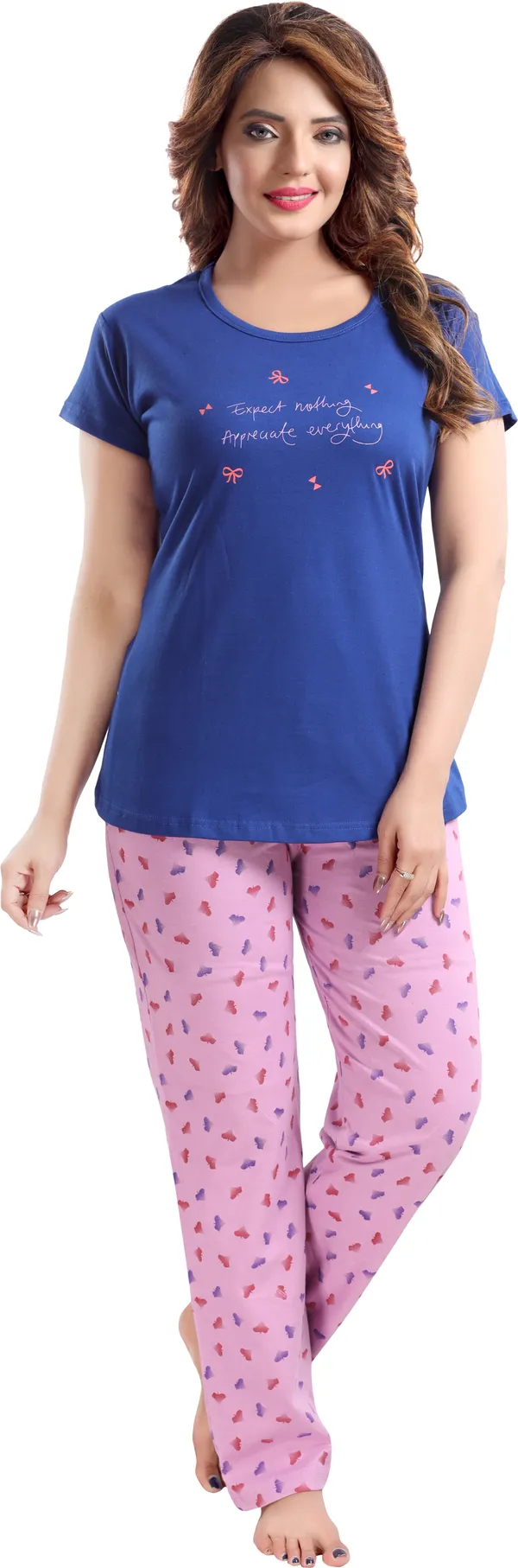 Blue_&_Pink_Cotton_Blend_Graphic_Print_Top_&_Pyjama_Set_For_Women