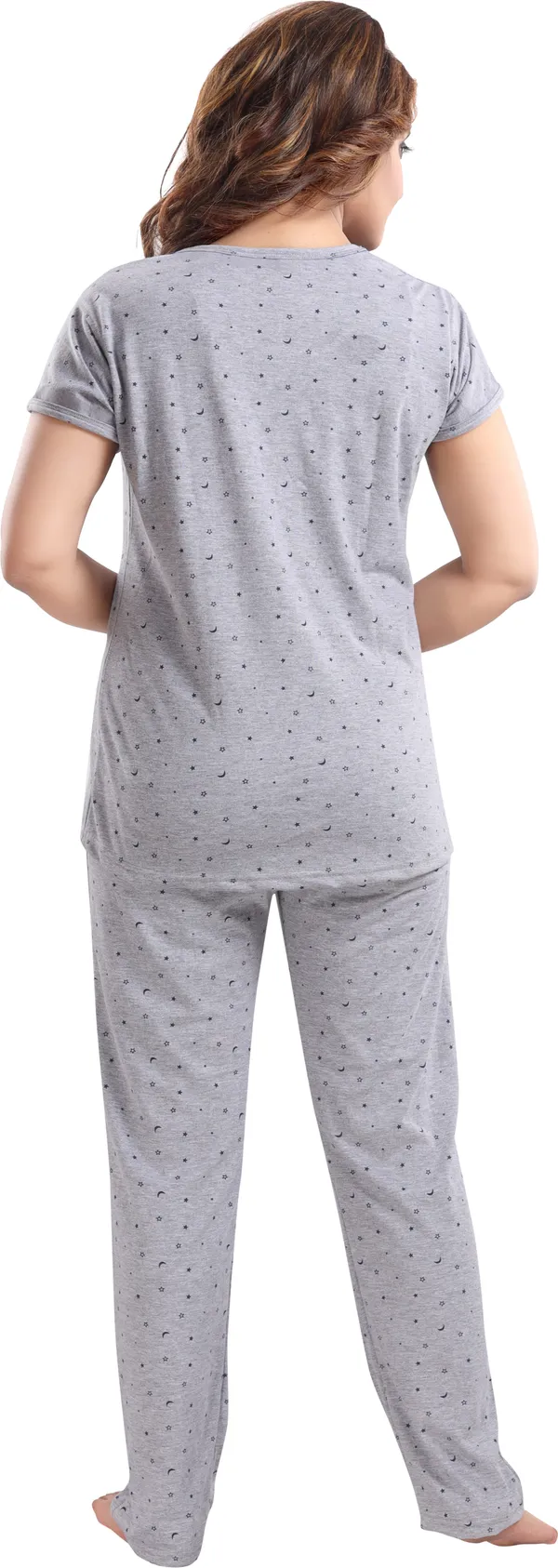 Grey_Cotton_Blend_Graphic_Print_Top_&_Pyjama_Set_For_Women