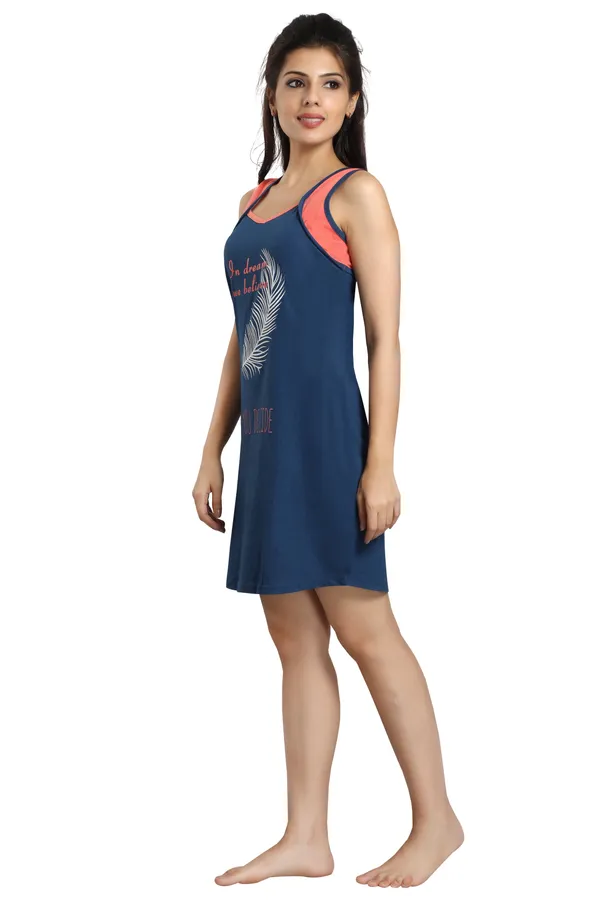 Blue_Cotton_Blend_Printed_Knee_Length_Night_Dress_For_Women