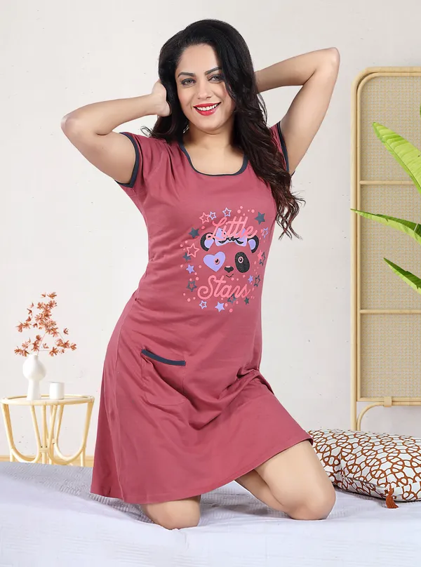 Cotton_Pink_Nighty_For_women