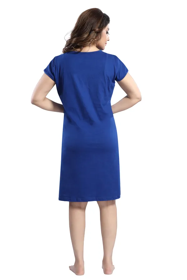Royal_Blue_Cotton_Comfortable_Knee_Length_Nighty_For_Women