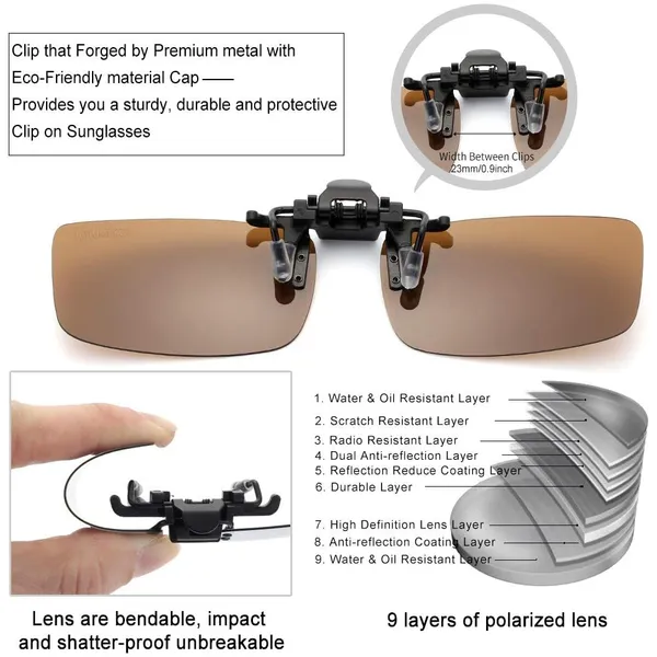 AEC_Shooter_Polarized_Clip-On_Aviator_Driving_Unisex_Sunglasses_Attaches_On_Spectacle_Frame