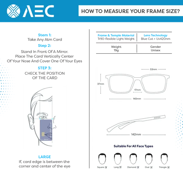 AEC_K&D_Eyeglasses_Square_Spectacle_Frame,_Large_50287-FW