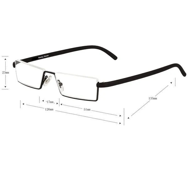 AEC_Executive1_Designer_Portable_Semi-Rimless_Reading_Glasses_Lightweight,_Flexible,_with_Easy_Slide_Flip_Case