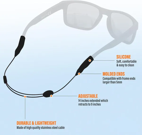 AEC_Cable_Zips_Adjustable_Sports_Sunglasses_Strap_Eyeglasses_Lanyard_Retainer_No_Tail_Anti_Slip_Glasses_Holder_Cord_(14IN,_Black,_Pack_Of_4)
