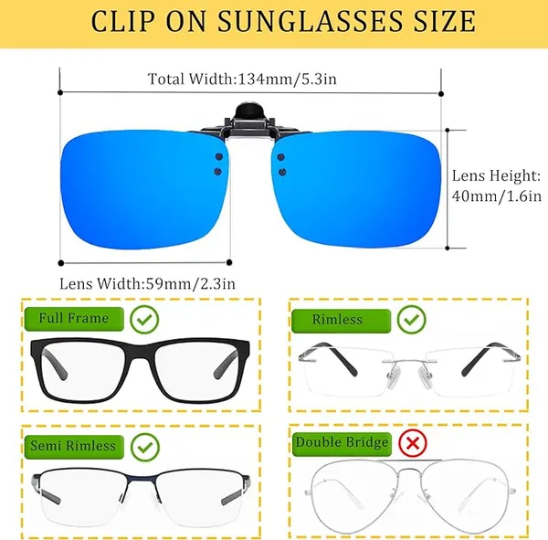 AEC_Shooter_Polarized_Clip-On_Aviator_Driving_Unisex_Sunglasses_Attaches_On_Spectacle_Frame