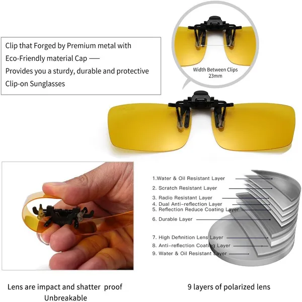 Circlekart AEC Shooter Polarized Clip-On Aviator Driving Unisex Sunglasses  Attaches On Spectacle Frame Price in India Buy Circlekart AEC Shooter