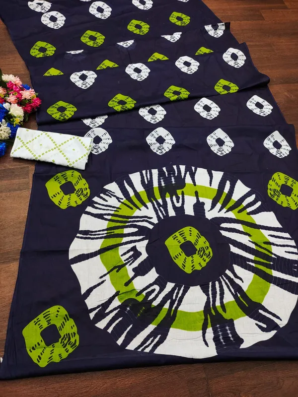 Blue_Hand_Shibori_Print_Pure_mul_Cotton_Saree_With_Blouse_Piece_with_Unstiched_Blouse_Fabric