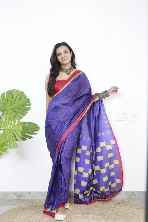 Hand_Blcok_Print_Pure_mul_Cotton_Saree_With_Blouse_Piece_with_Unstiched_Blouse_Fabric