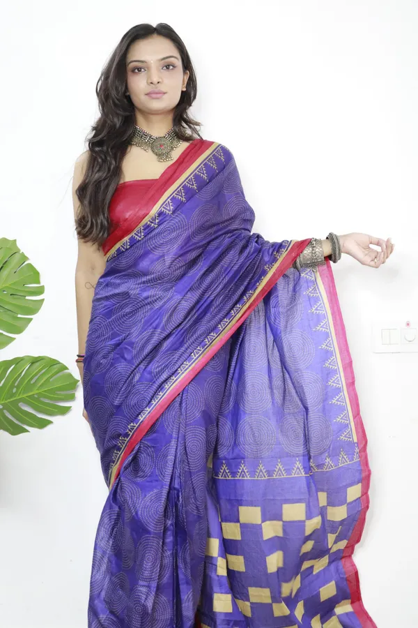 Hand_Blcok_Print_Pure_mul_Cotton_Saree_With_Blouse_Piece_with_Unstiched_Blouse_Fabric