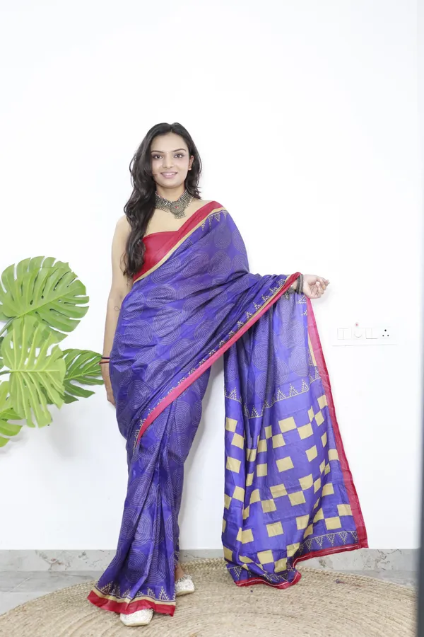 Hand_Blcok_Print_Pure_mul_Cotton_Saree_With_Blouse_Piece_with_Unstiched_Blouse_Fabric