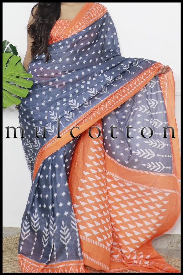 Maroon_Ikkat_Print_Pure_mul_Cotton_Saree_With_Blouse_Piece_with_Unstiched_Blouse_Fabric
