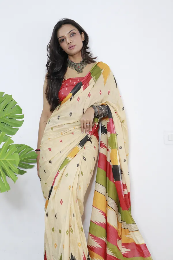 hand_Block_Print_Pure_mul_Cotton_Saree_With_Blouse_Piece_with_Unstiched_Blouse_Fabric