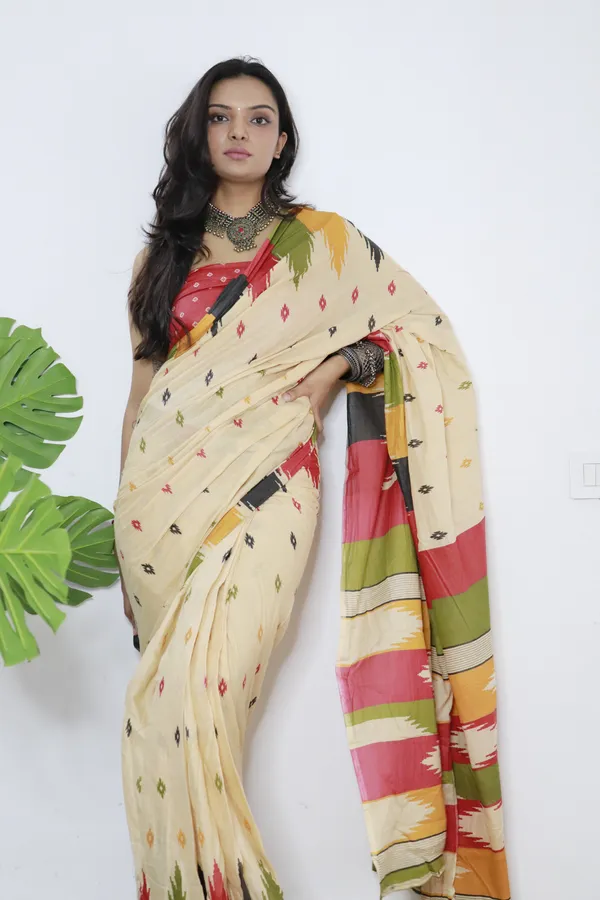 hand_Block_Print_Pure_mul_Cotton_Saree_With_Blouse_Piece_with_Unstiched_Blouse_Fabric