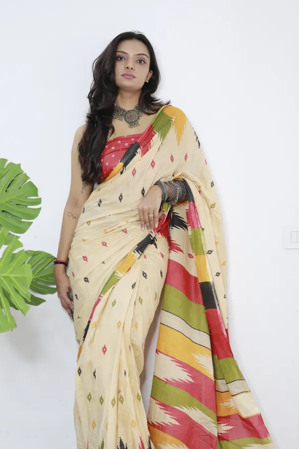 hand_Block_Print_Pure_mul_Cotton_Saree_With_Blouse_Piece_with_Unstiched_Blouse_Fabric
