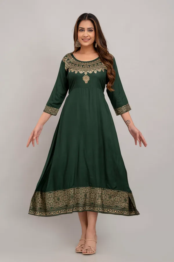Round neck anarkali hot sale