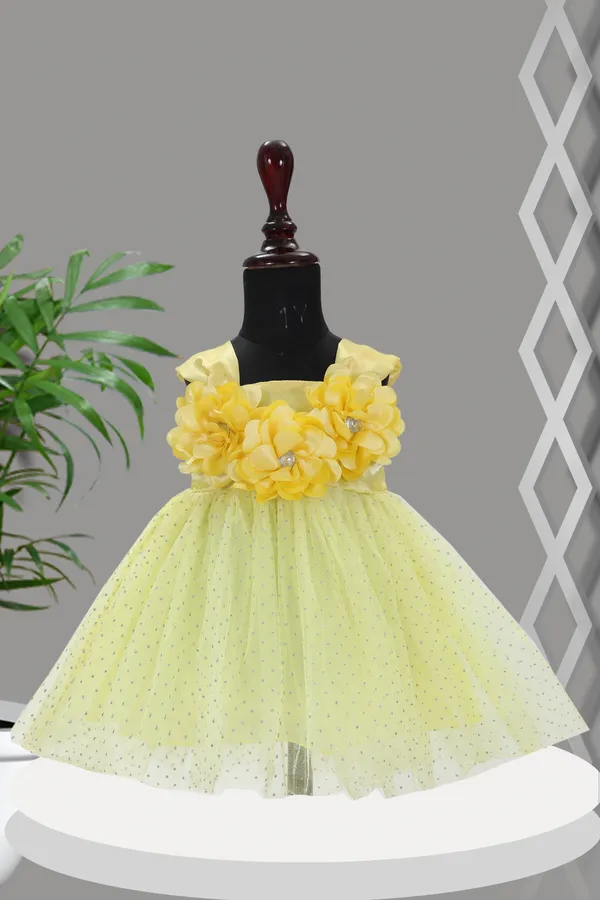 Yellow net 2024 frock