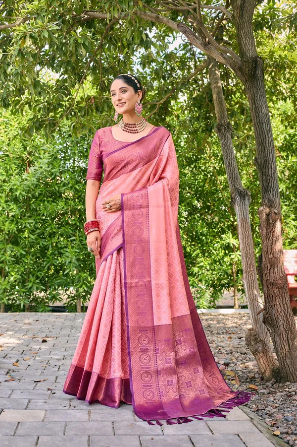 Baby_Pink_Soft_Kanchipuram_Silk_Saree_With_Copper_Zari_Work