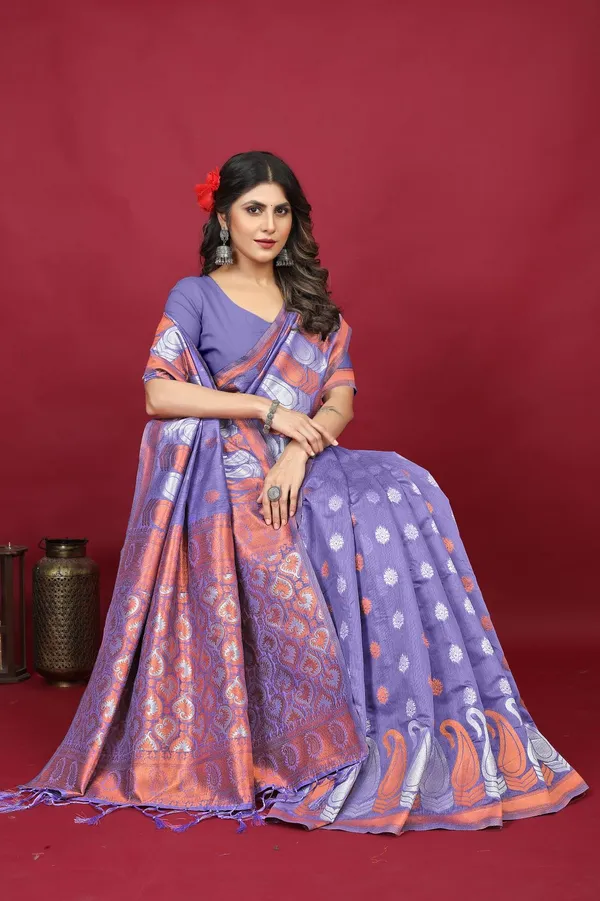 Lavender_Exclusive_Pure_Linen_Silk_Saree