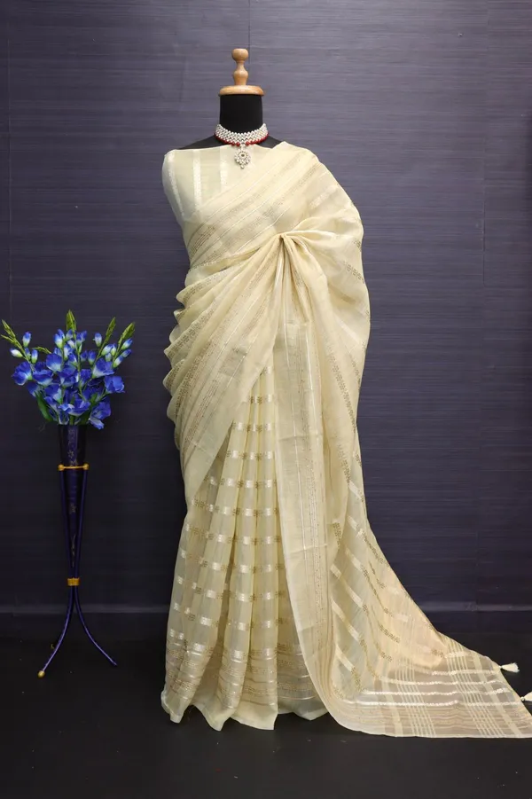 Lemon_Yellow_Soft_Tussar_Silk_Saree_With_Gold_Zari_Weaving_Border