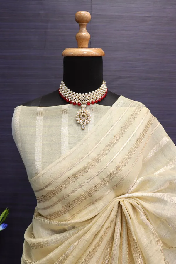 Lemon_Yellow_Soft_Tussar_Silk_Saree_With_Gold_Zari_Weaving_Border