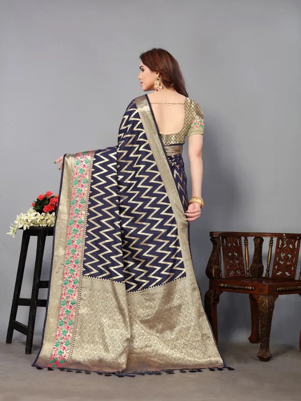 Navy_Blue_Soft_Banarasi_Silk_Saree_With_Zari_Weaving_Work