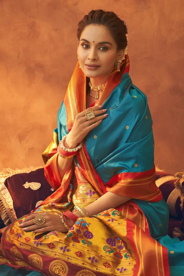 Firoji_Soft_Paithani_Saree_With_Gold_Zari
