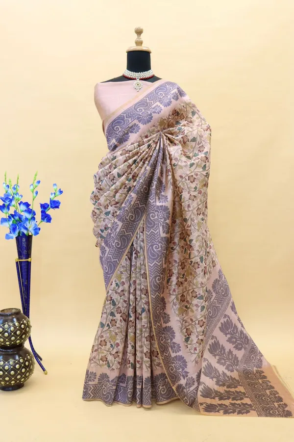 Pink_Colour_Smooth_Silk_Saree_With_Digital_Kalmkari_Print