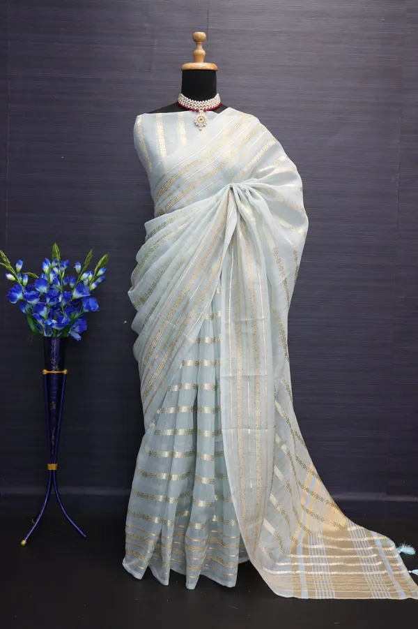 Sky_Blue_Soft_Tussar_Silk_Saree_With_Gold_Zari_Weaving_Border