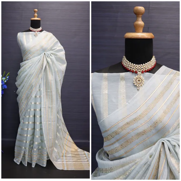 Sky_Blue_Soft_Tussar_Silk_Saree_With_Gold_Zari_Weaving_Border