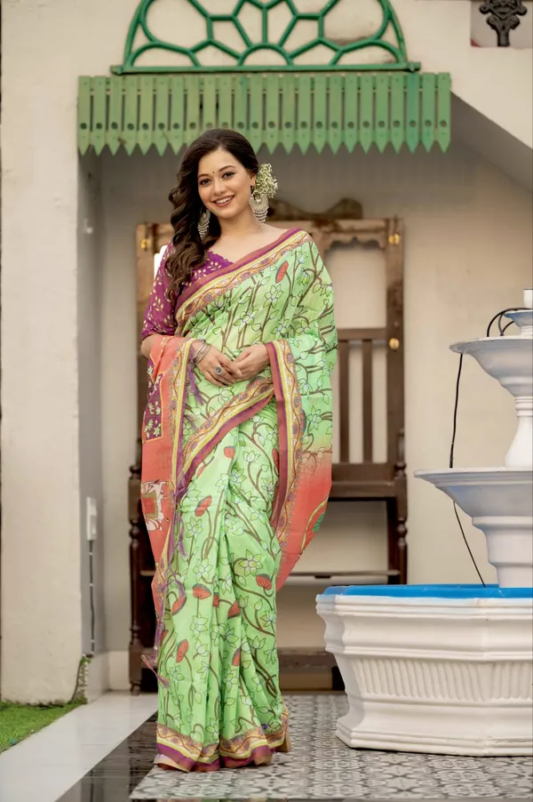 Soft_Pichwai_Print_Mul_Linnen_Cotton_Saree