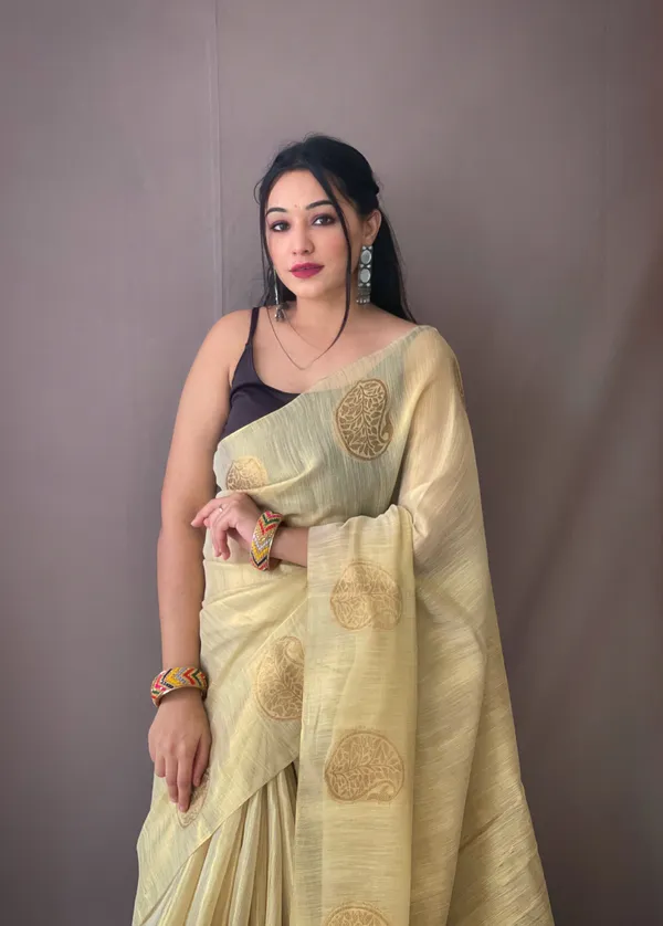 Cream_Banarasi_Tissue_Silk_Saree