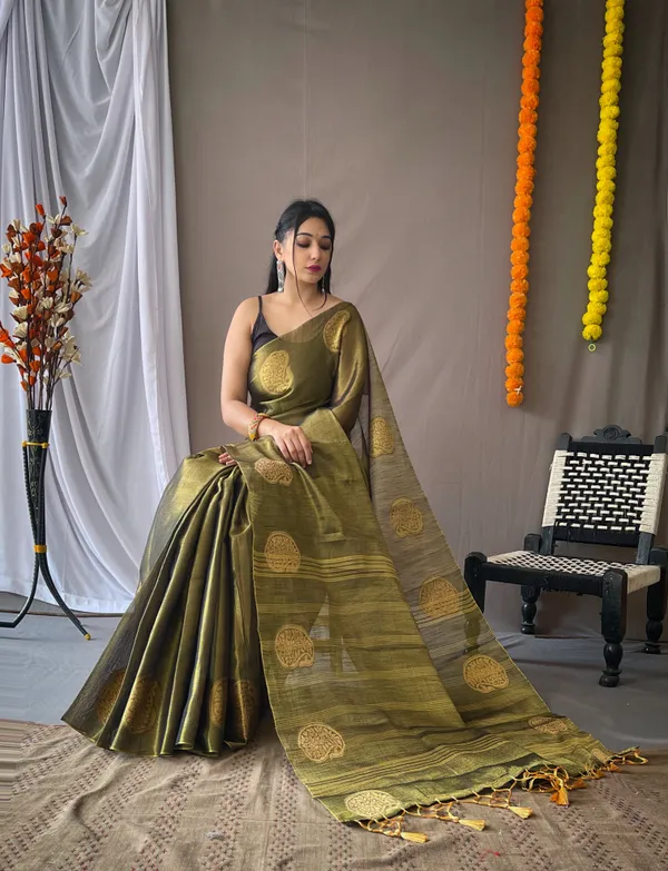 Green_Banarasi_Tissue_Silk_Saree