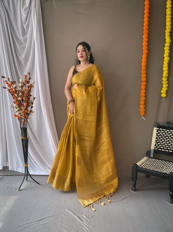 Mustard_Banarasi_Tissue_Silk_Saree