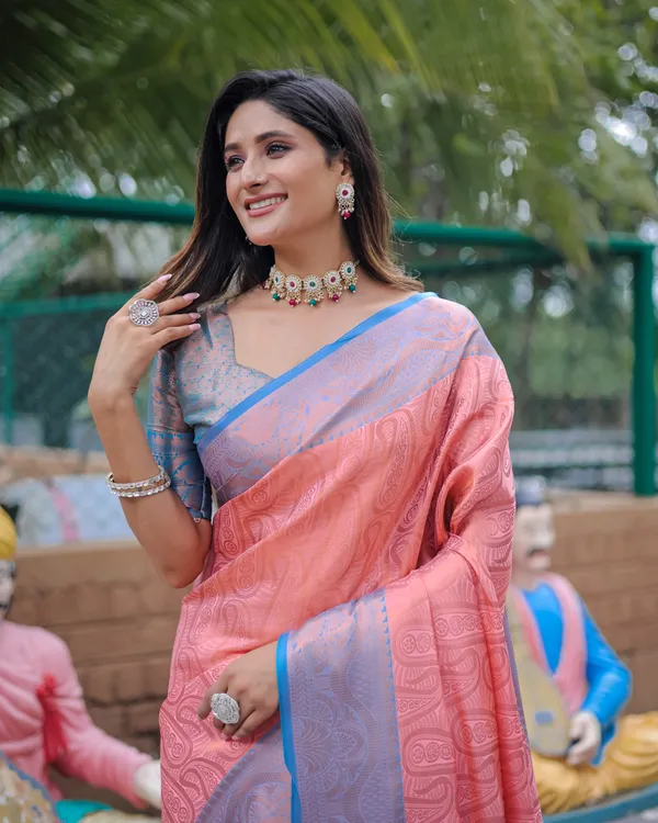 Peach_Fabulous_Kanjivaram_Silk_Saree_With_Blouse_Piece_Attached