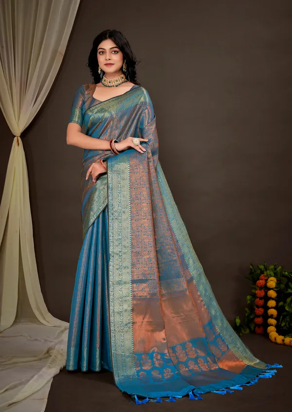 Blue_Luxurious_Kanjivaram_Silk_Saree_Weave_of_Royalty_With_Blouse_Piece_Attached