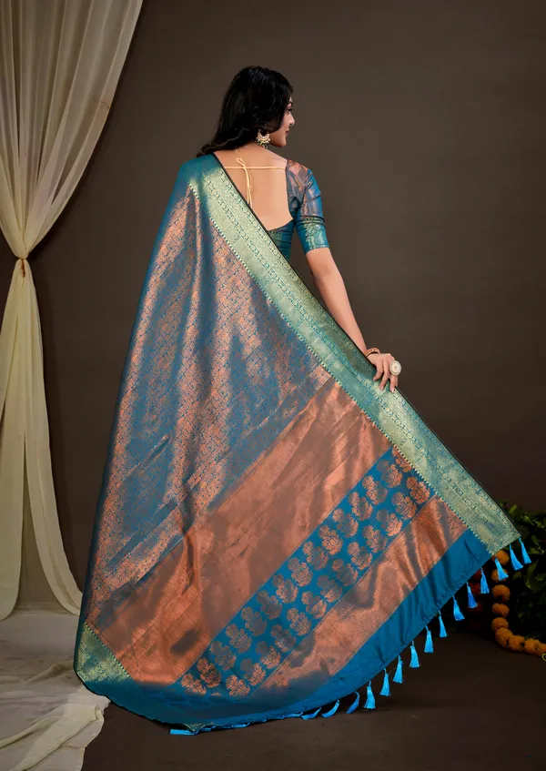Blue_Luxurious_Kanjivaram_Silk_Saree_Weave_of_Royalty_With_Blouse_Piece_Attached