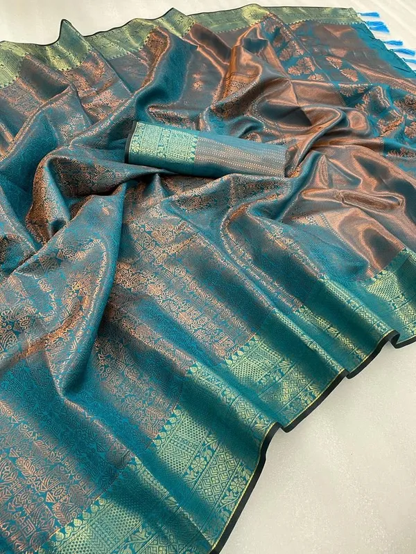 Blue_Luxurious_Kanjivaram_Silk_Saree_Weave_of_Royalty_With_Blouse_Piece_Attached