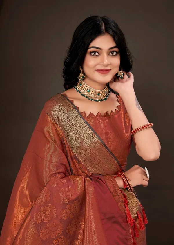 Copper_Luxurious_Kanjivaram_Silk_Saree_Weave_of_Royalty_With_Blouse_Piece_Attached