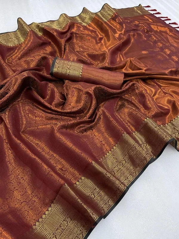 Copper_Luxurious_Kanjivaram_Silk_Saree_Weave_of_Royalty_With_Blouse_Piece_Attached