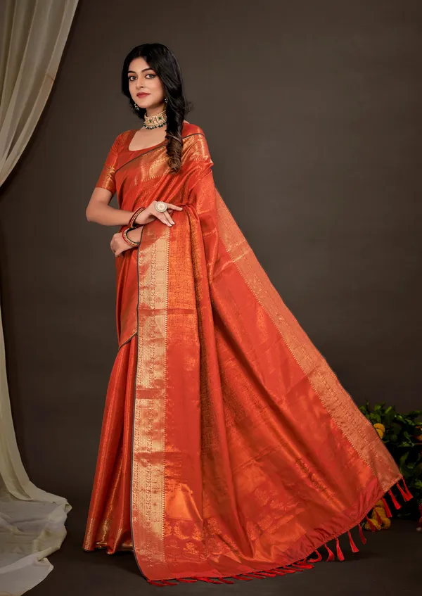 Red_Luxurious_Kanjivaram_Silk_Saree_Weave_of_Royalty_With_Blouse_Piece_Attached