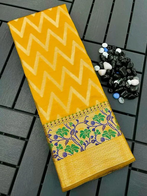 Yellow_Soft_Banarasi_Silk_Saree_With_Zari_Weaving_Work