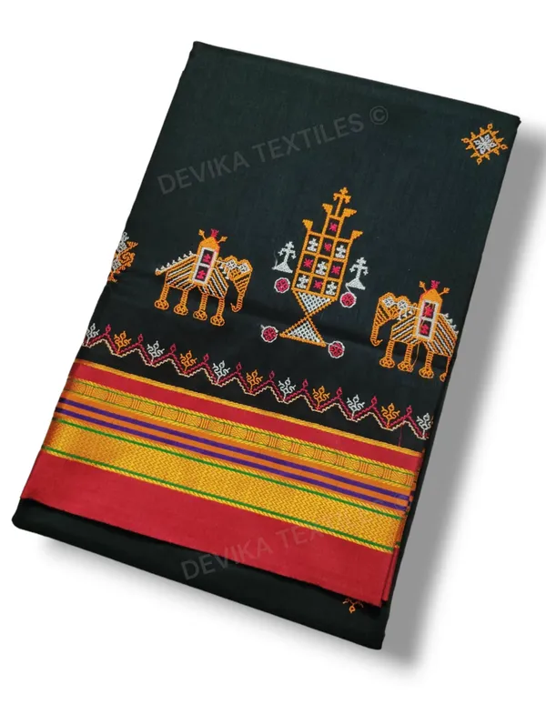 Black_Ilkal_Kasuti_Work__Cottonsilk_Saree_With_running_blouse_piece