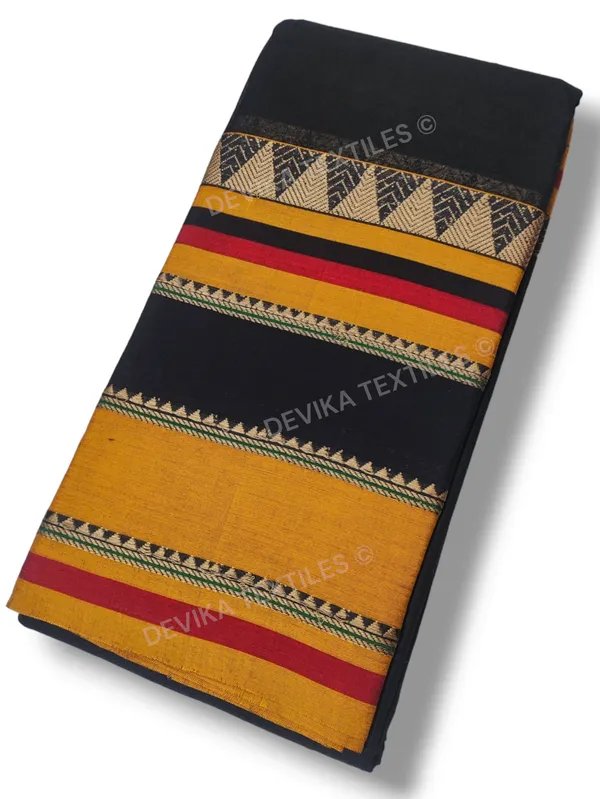 Black_Rangoli_Border_Narayanpet_pure_Cotton_saree_with_running_blouse_piece