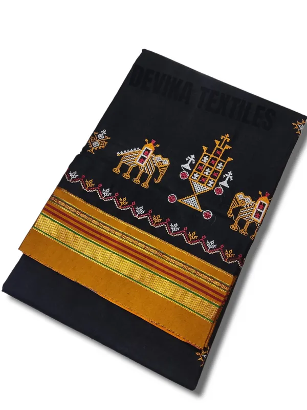 Black_color_Cottonsilk_ilkal_Kasuti_work_saree_with_running_blouse_piece