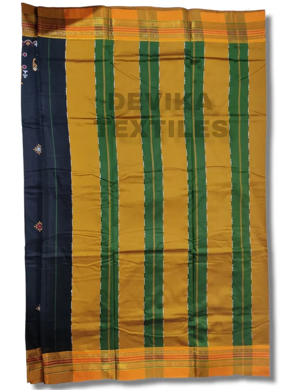 Black_color_Cottonsilk_ilkal_Kasuti_work_saree_with_running_blouse_piece