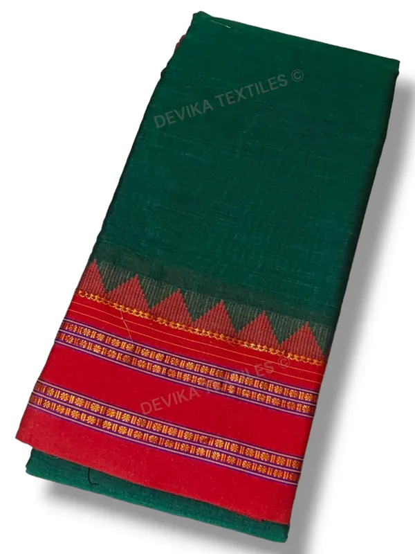 Bottle_Green_Sanvi_Narayanpeth_Pure_Handloom_Cotton_Saree_With_Running_Blouse_Piece(Same_As_saree)